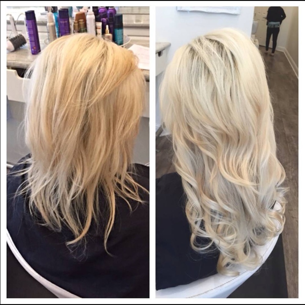 16” Light #613 Blonde Human Halo Style Extensions